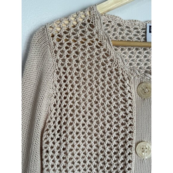 GAP Y2K Open Knit Cardigan Sweater Button Front Tie Waist
Cotton Beige Medium - Picture 5 of 10
